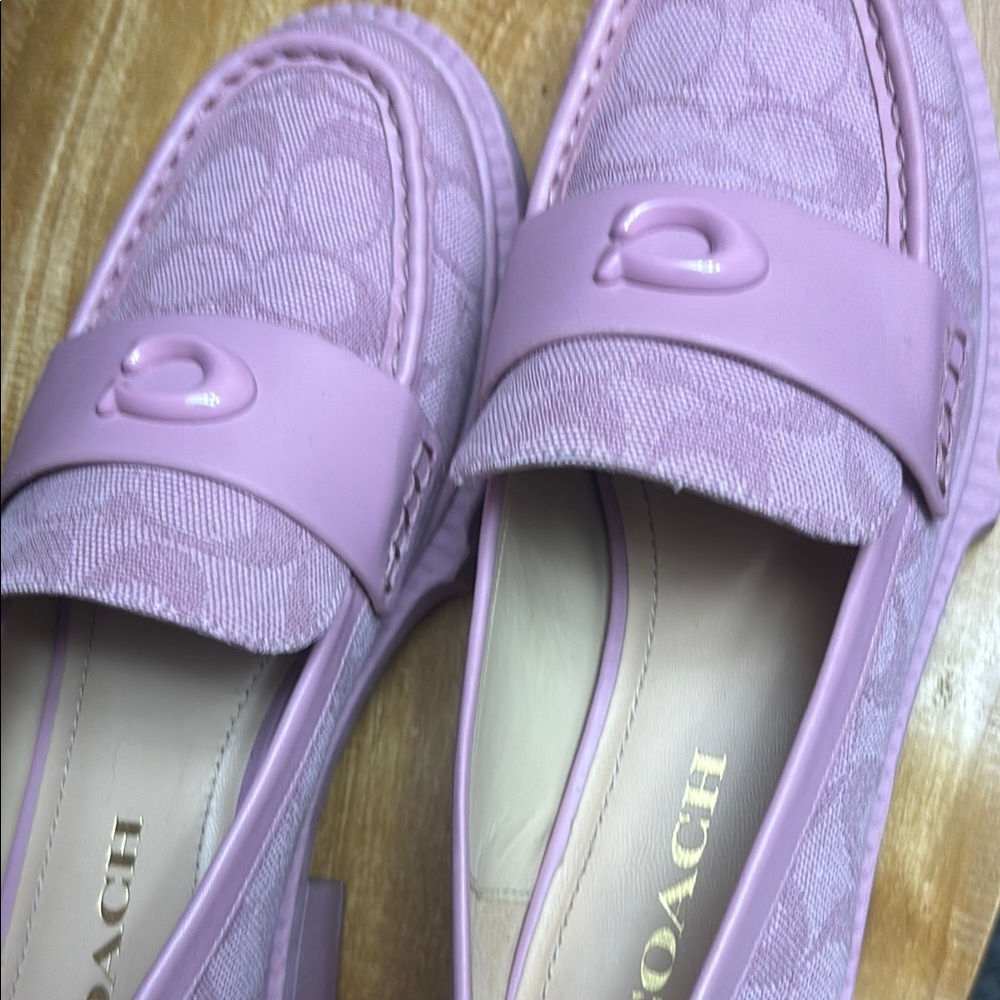 Coach dark Pink Quilted Loafers